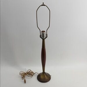Vintage MCM Mid-Century Westwood inspired wood and brass table lamp